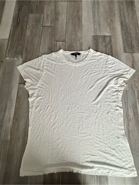 ME+EM White Ribbed Crew Neck Top
